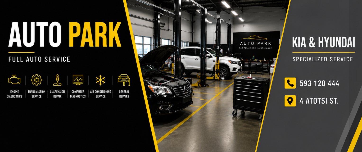 Auto Park-ის სახელოსნო: ლიფტები, მანქანები და ხელსაწყოები